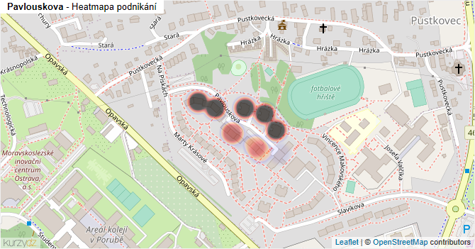 Pavlouskova - mapa podnikání
