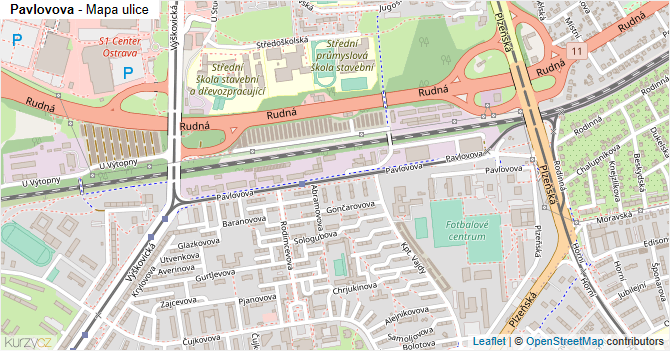 Pavlovova - mapa ulice