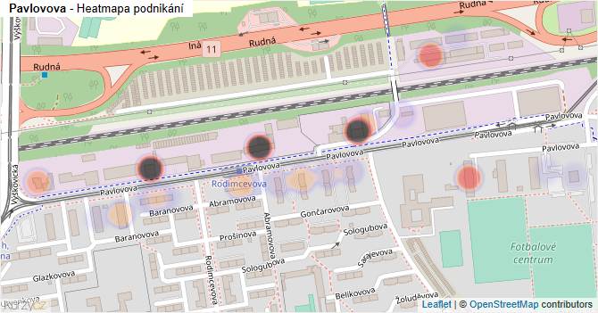 Pavlovova - mapa podnikání
