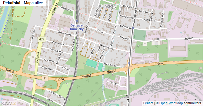 Pekařská - mapa ulice