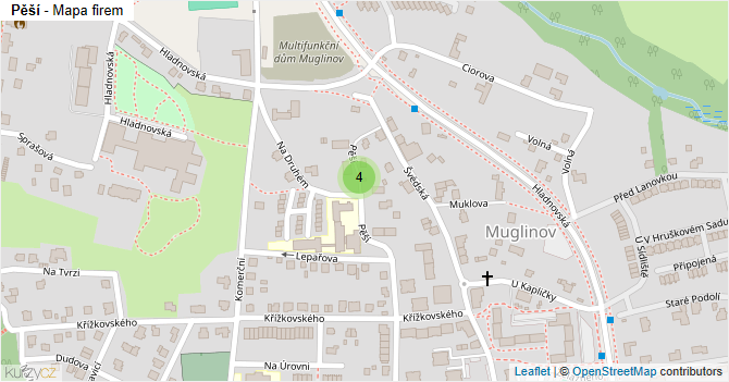 Pěší - mapa firem