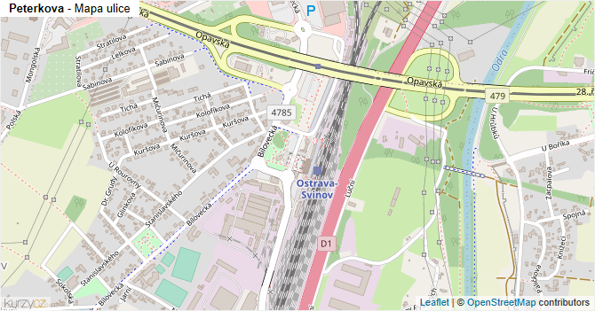 Peterkova - mapa ulice