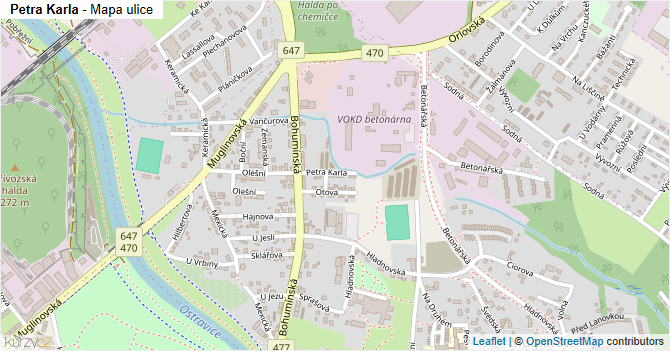 Petra Karla - mapa ulice
