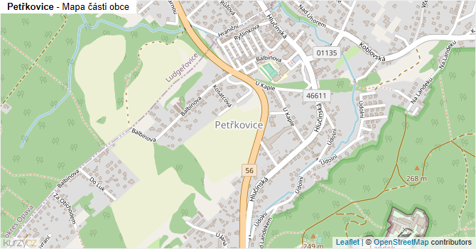 Petřkovice - mapa části obce