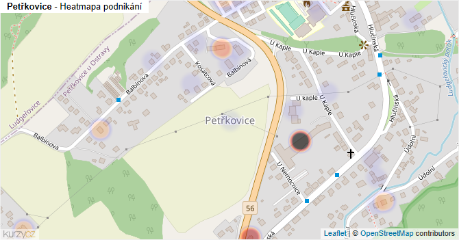 Petřkovice - mapa podnikání