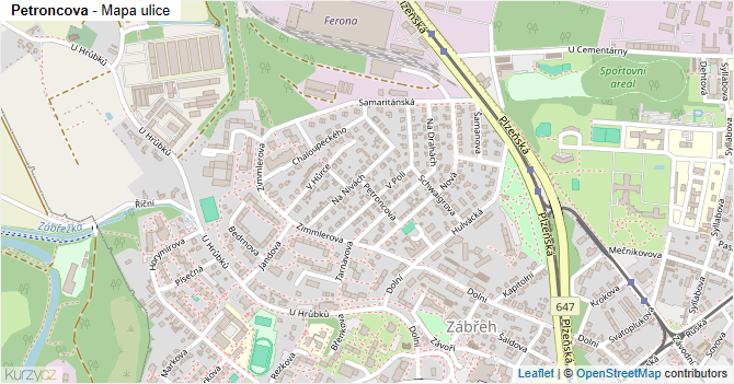 Petroncova - mapa ulice
