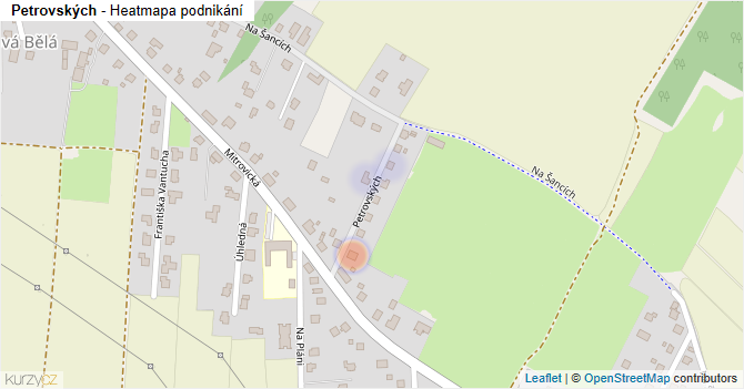 Petrovských - mapa podnikání