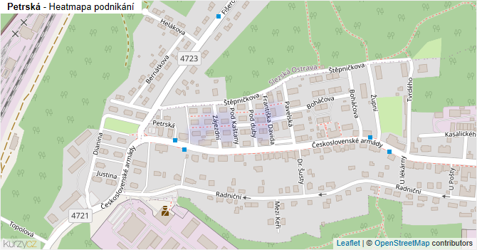 Petrská - mapa podnikání