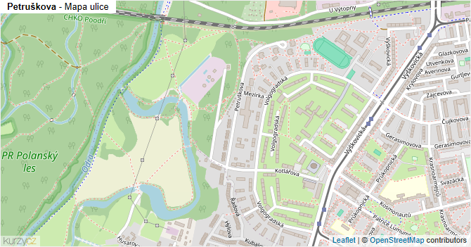 Petruškova - mapa ulice