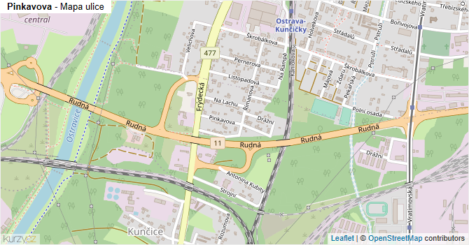 Pinkavova - mapa ulice