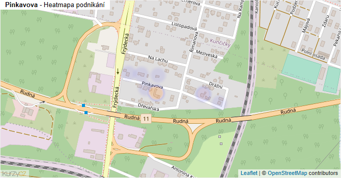 Pinkavova - mapa podnikání