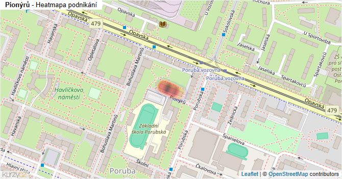 Pionýrů - mapa podnikání