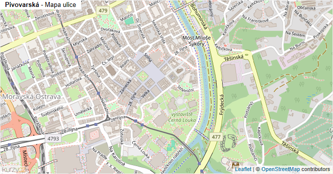 Pivovarská - mapa ulice