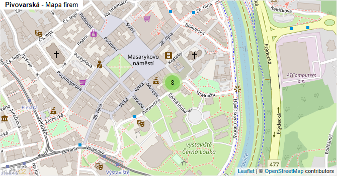 Pivovarská - mapa firem