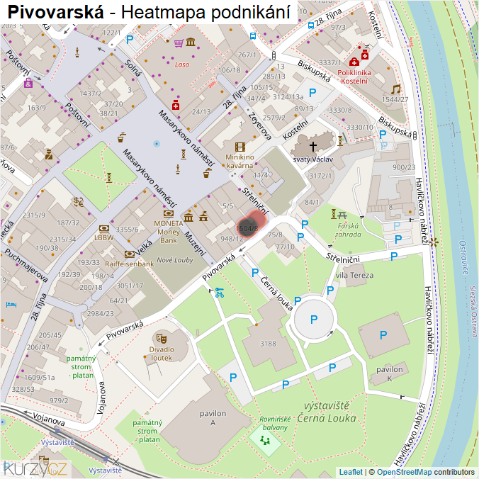 Mapa Pivovarská - Firmy v ulici.