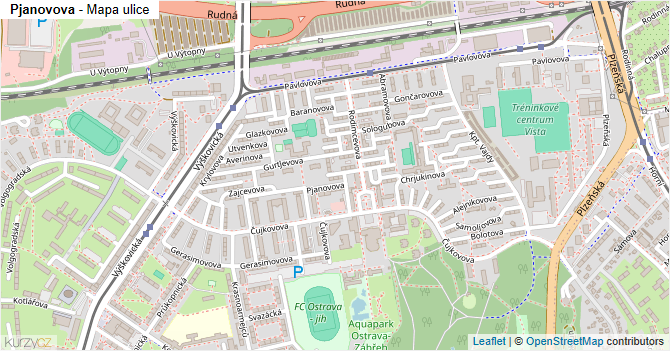 Pjanovova - mapa ulice