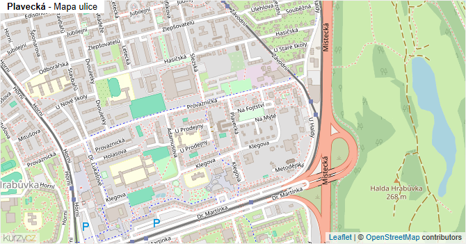 Plavecká - mapa ulice