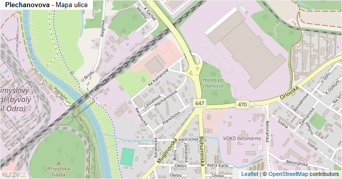 Plechanovova - mapa ulice