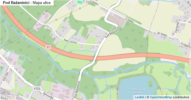 Pod Bažantnicí - mapa ulice