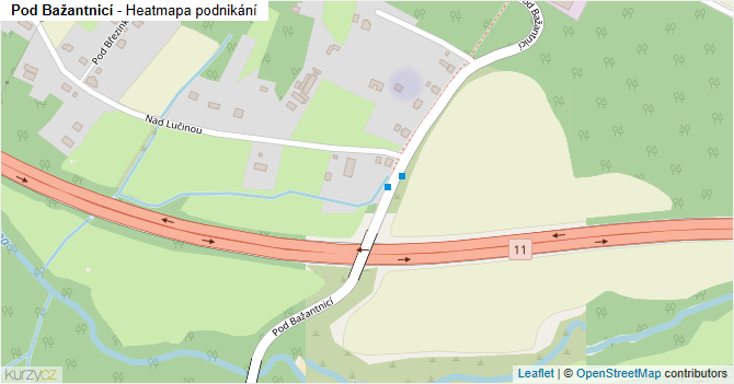 Pod Bažantnicí - mapa podnikání