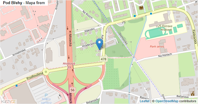 Pod Břehy - mapa firem
