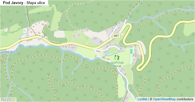 Pod Javory - mapa ulice