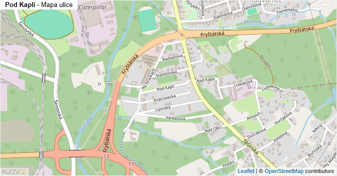 Pod Kaplí - mapa ulice