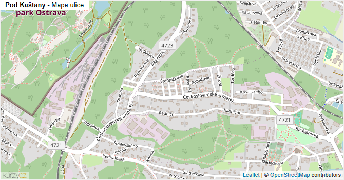 Pod Kaštany - mapa ulice