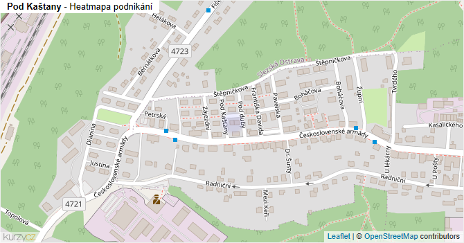 Pod Kaštany - mapa podnikání