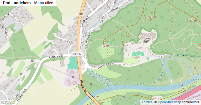 Pod Landekem - mapa ulice