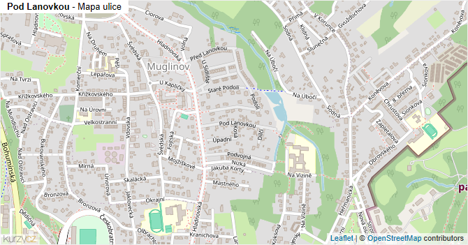 Pod Lanovkou - mapa ulice