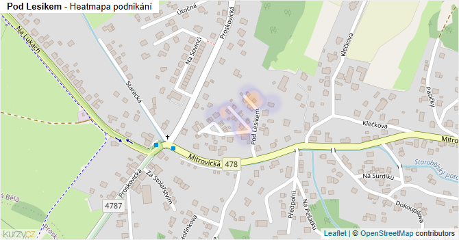 Pod Lesíkem - mapa podnikání