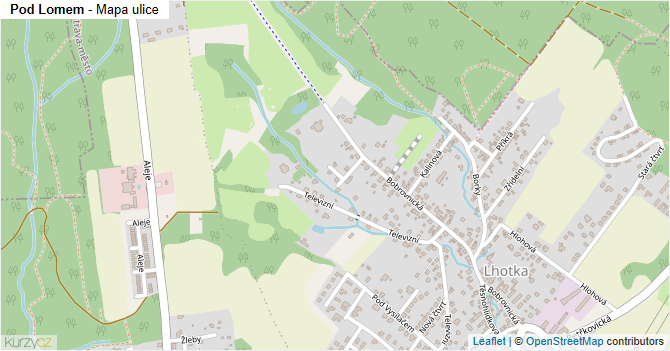 Pod Lomem - mapa ulice
