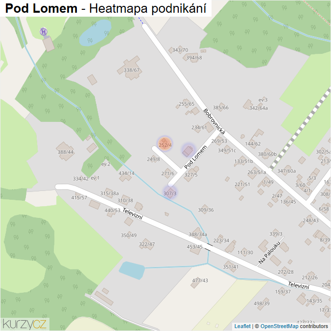 Mapa Pod Lomem - Firmy v ulici.