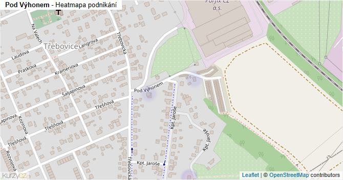 Pod Výhonem - mapa podnikání