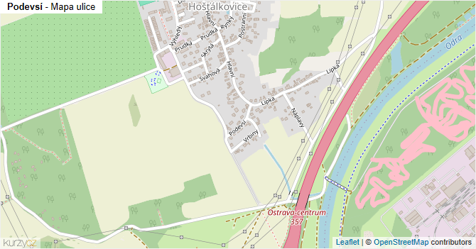 Podevsí - mapa ulice