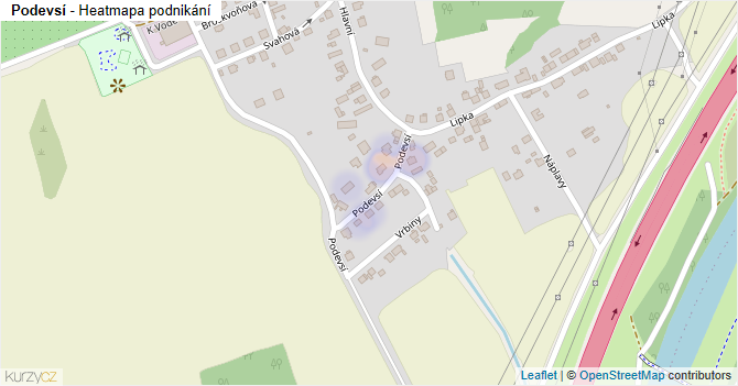 Podevsí - mapa podnikání