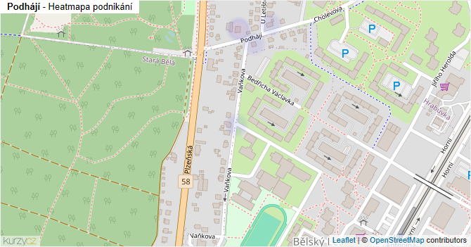 Podhájí - mapa podnikání