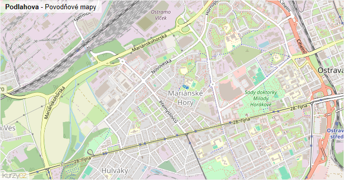 Podlahova - záplavové mapy stoleté vody