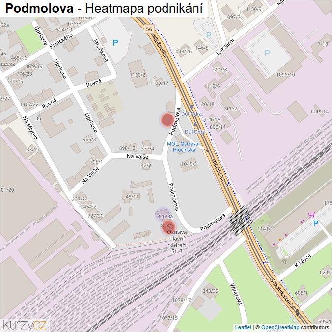 Mapa Podmolova - Firmy v ulici.