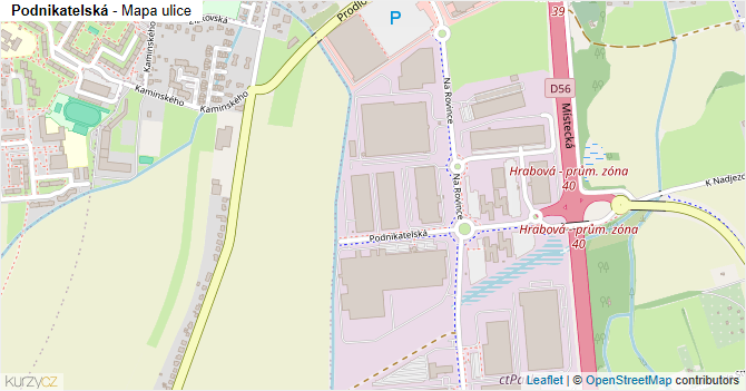 Podnikatelská - mapa ulice