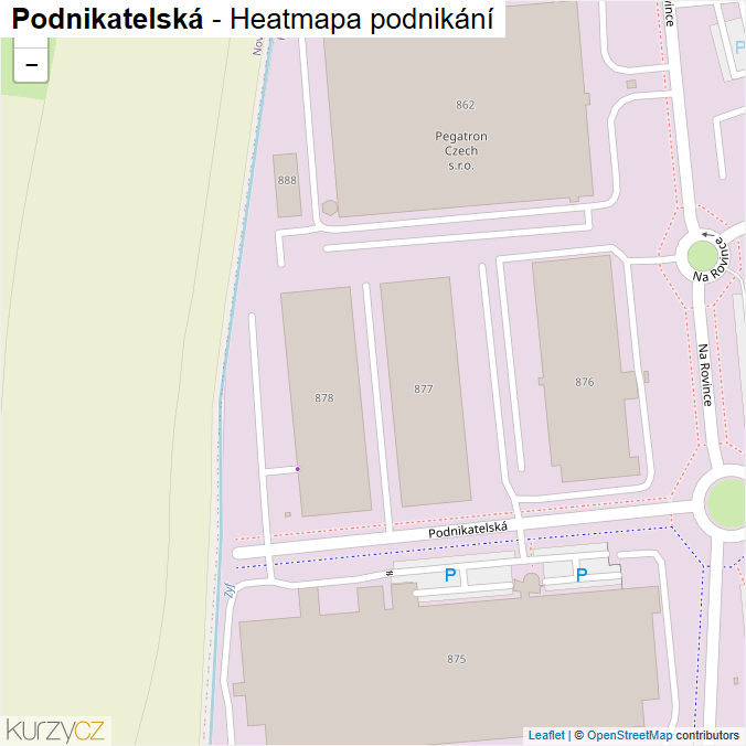 Mapa Podnikatelská - Firmy v ulici.