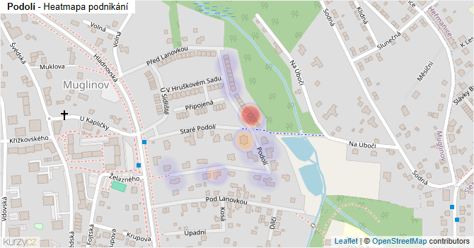 Podolí - mapa podnikání
