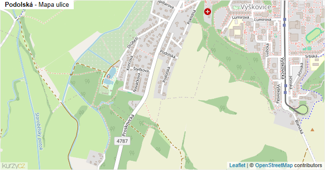 Podolská - mapa ulice