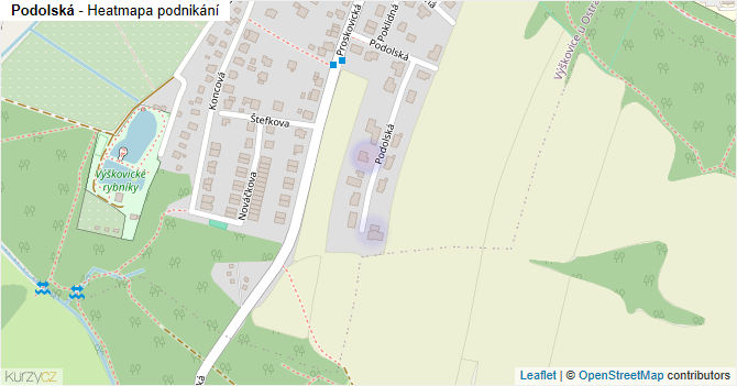 Podolská - mapa podnikání