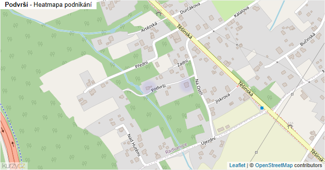 Podvrší - mapa podnikání