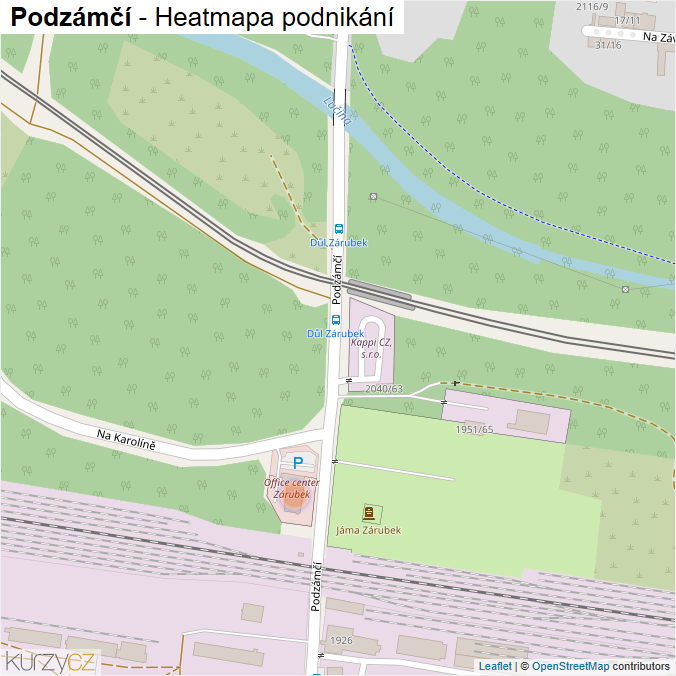 Mapa Podzámčí - Firmy v ulici.