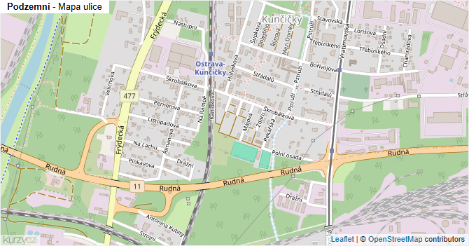 Podzemní - mapa ulice