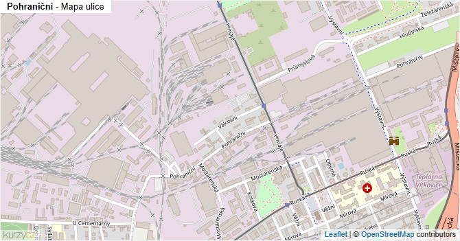 Pohraniční - mapa ulice