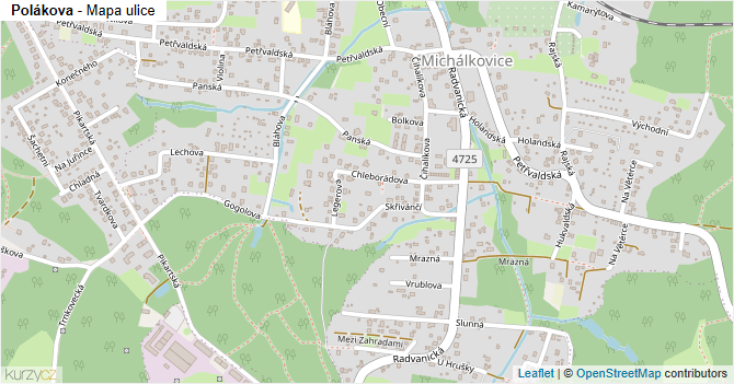 Polákova - mapa ulice